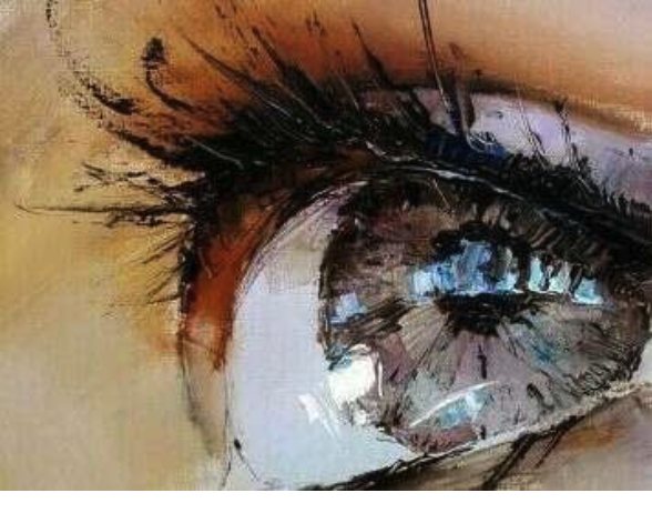 Œil peint — l'EMDR agit par balayages oculaires et stimulations bilatérales